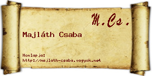 Majláth Csaba névjegykártya